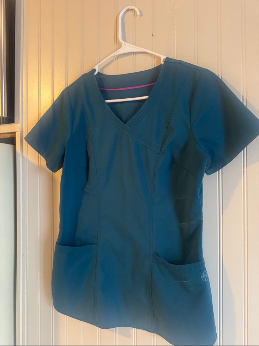 Teal V-Neck Willow Tree Scrub Top